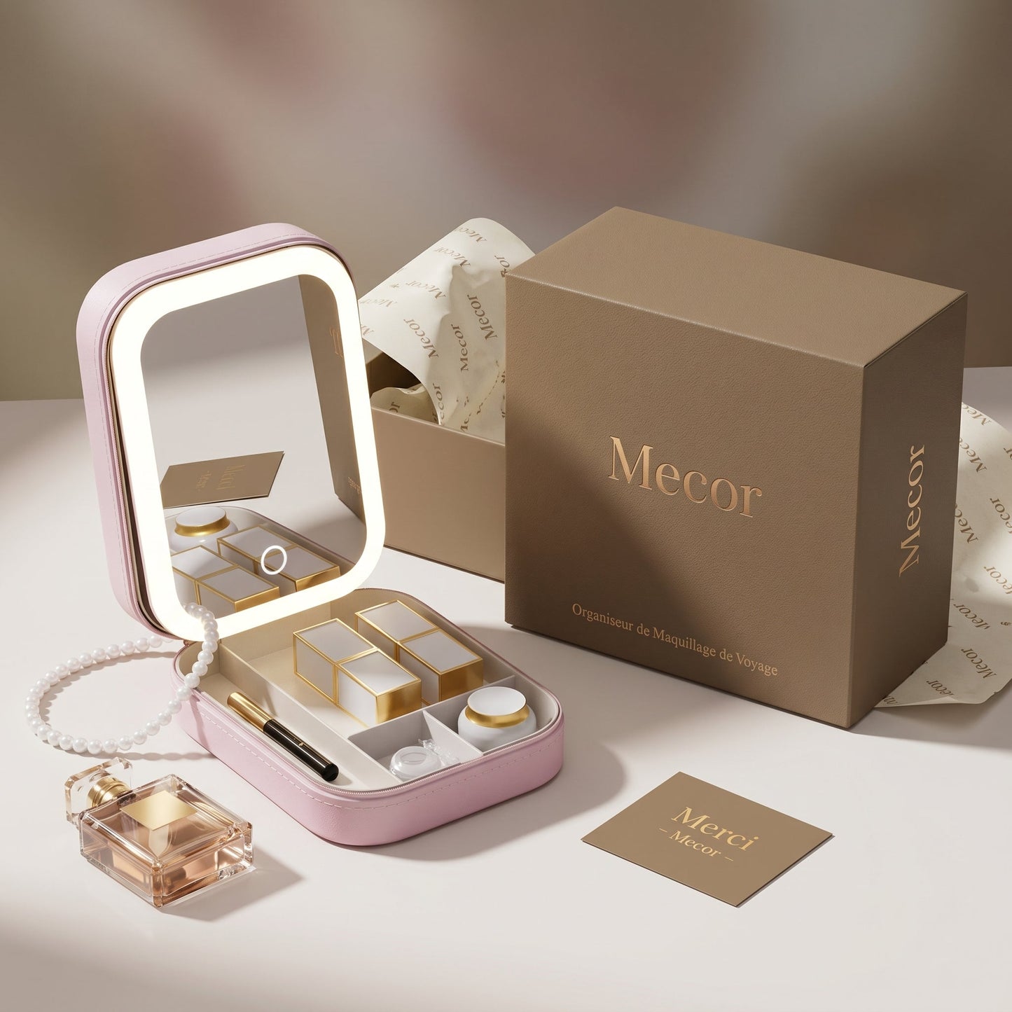 Lumirine – Miroir de Coiffeuse LED Lumineux avec Rangement