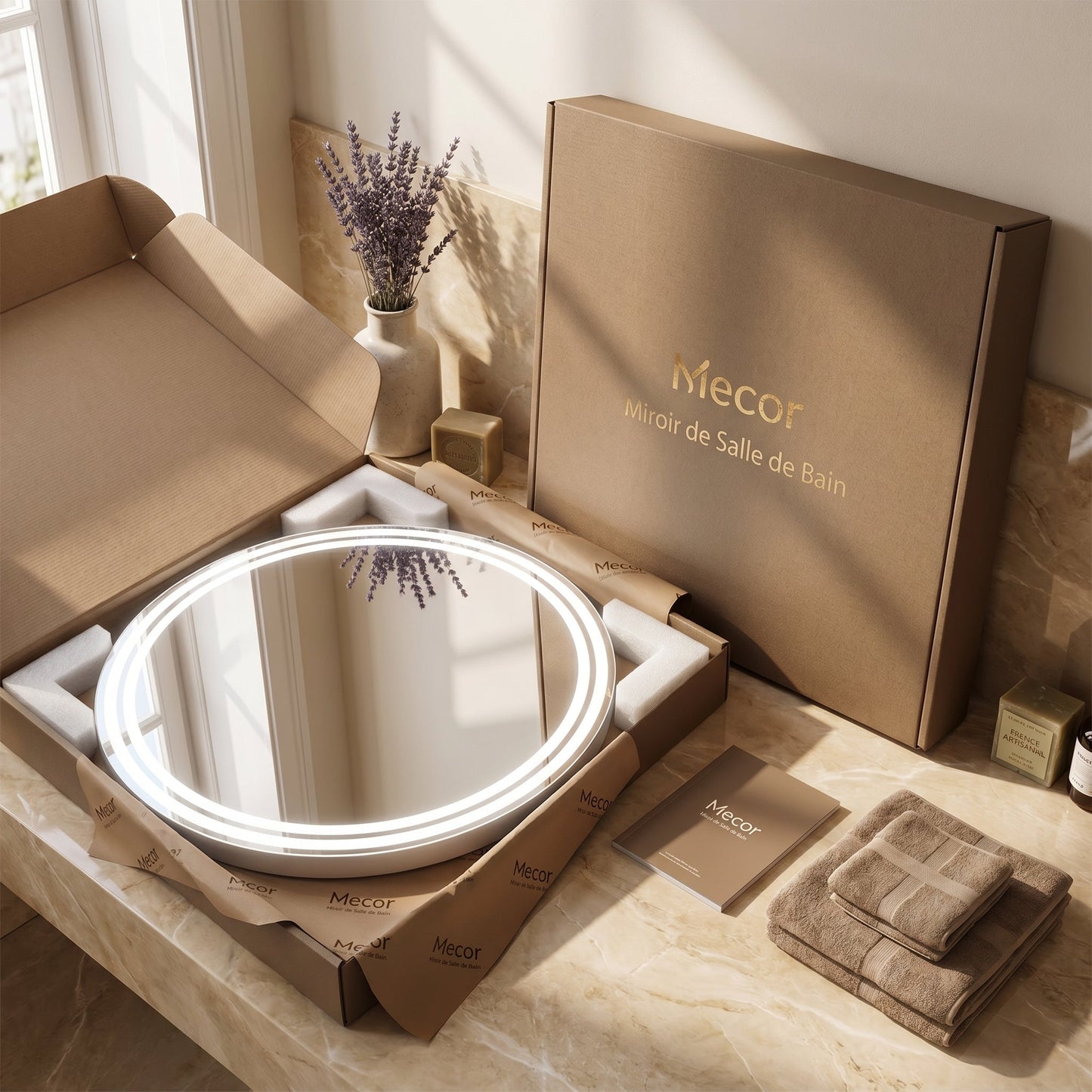 Lumivara – Miroir LED Rond Salle de Bain