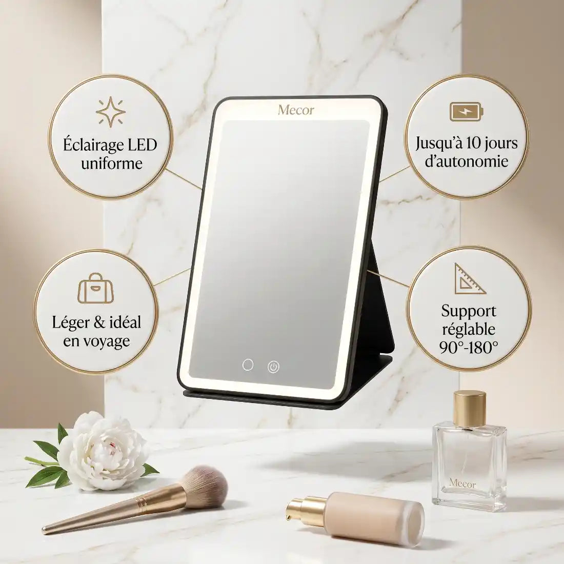 Velorie – Miroir Coiffeuse Lumineux LED