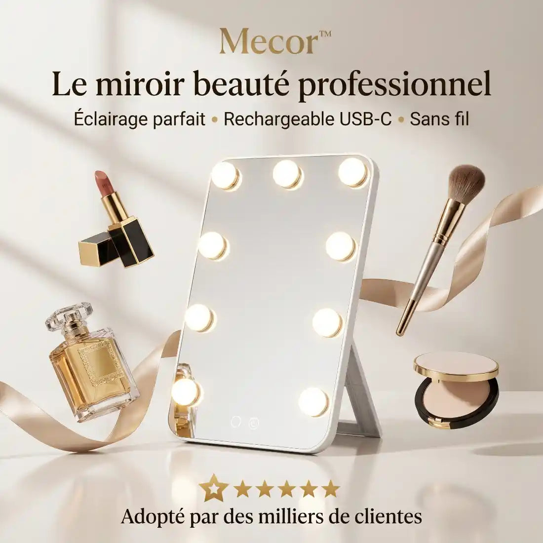 Lumelle – Miroir Coiffeuse Lumineux LED