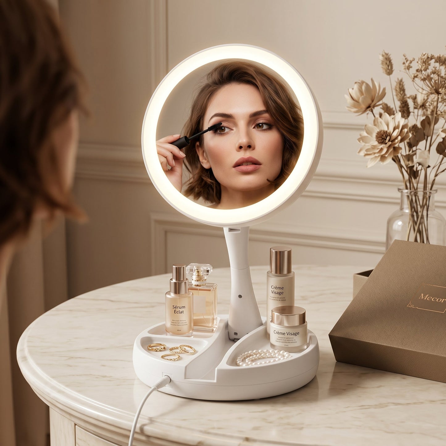 Lumiréva – Miroir de Coiffeuse LED Grossissant