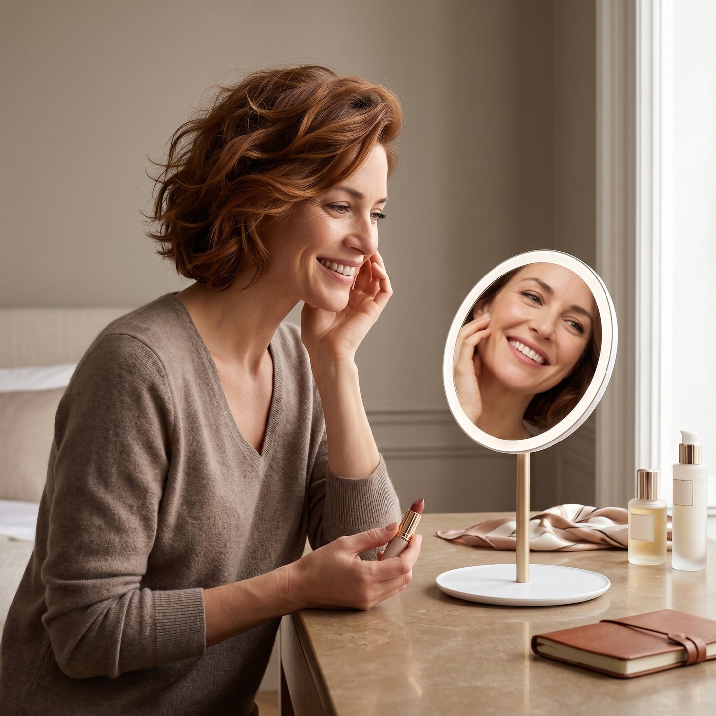Lumivère – Miroir Maquillage LED Rechargeable