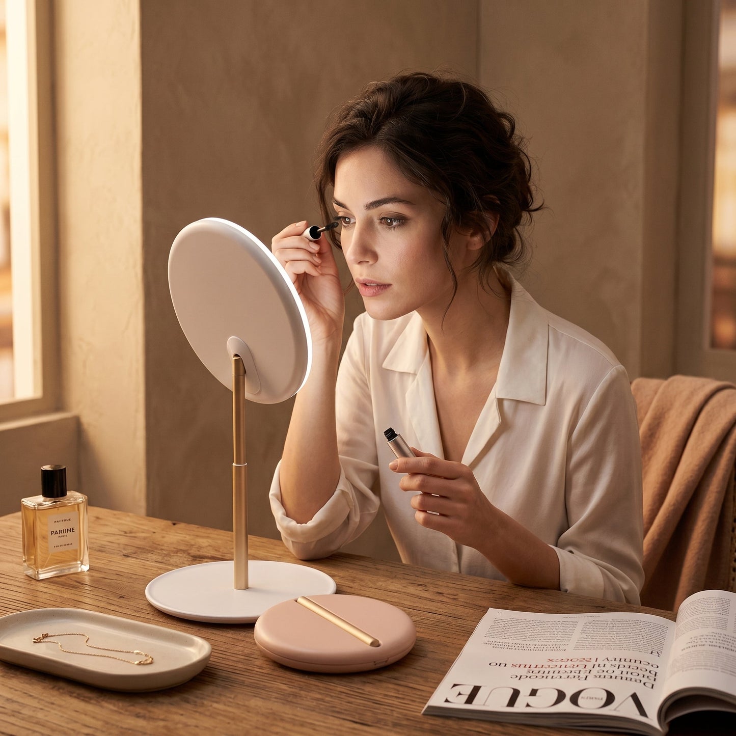 Lumivère – Miroir Maquillage LED Rechargeable