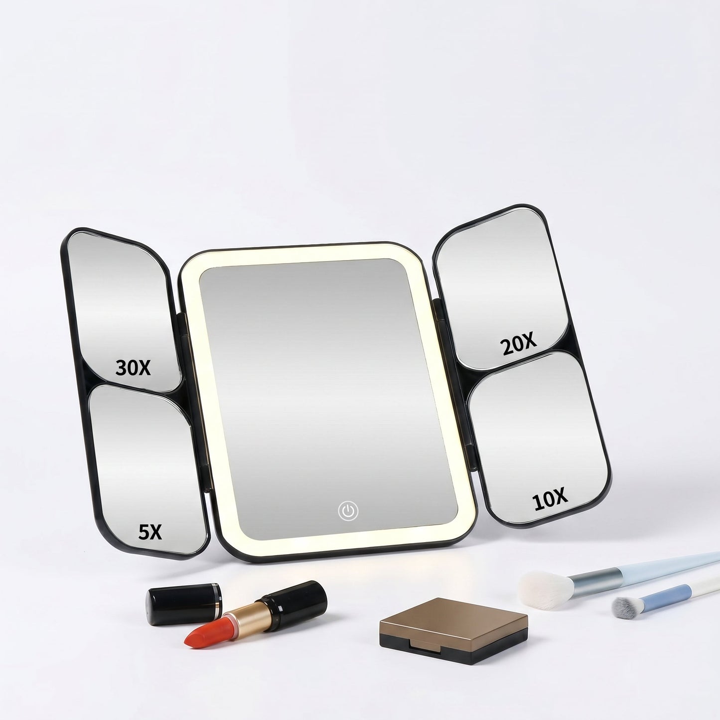 Lumirève – Miroir de Coiffeuse LED Triptyque Grossissant