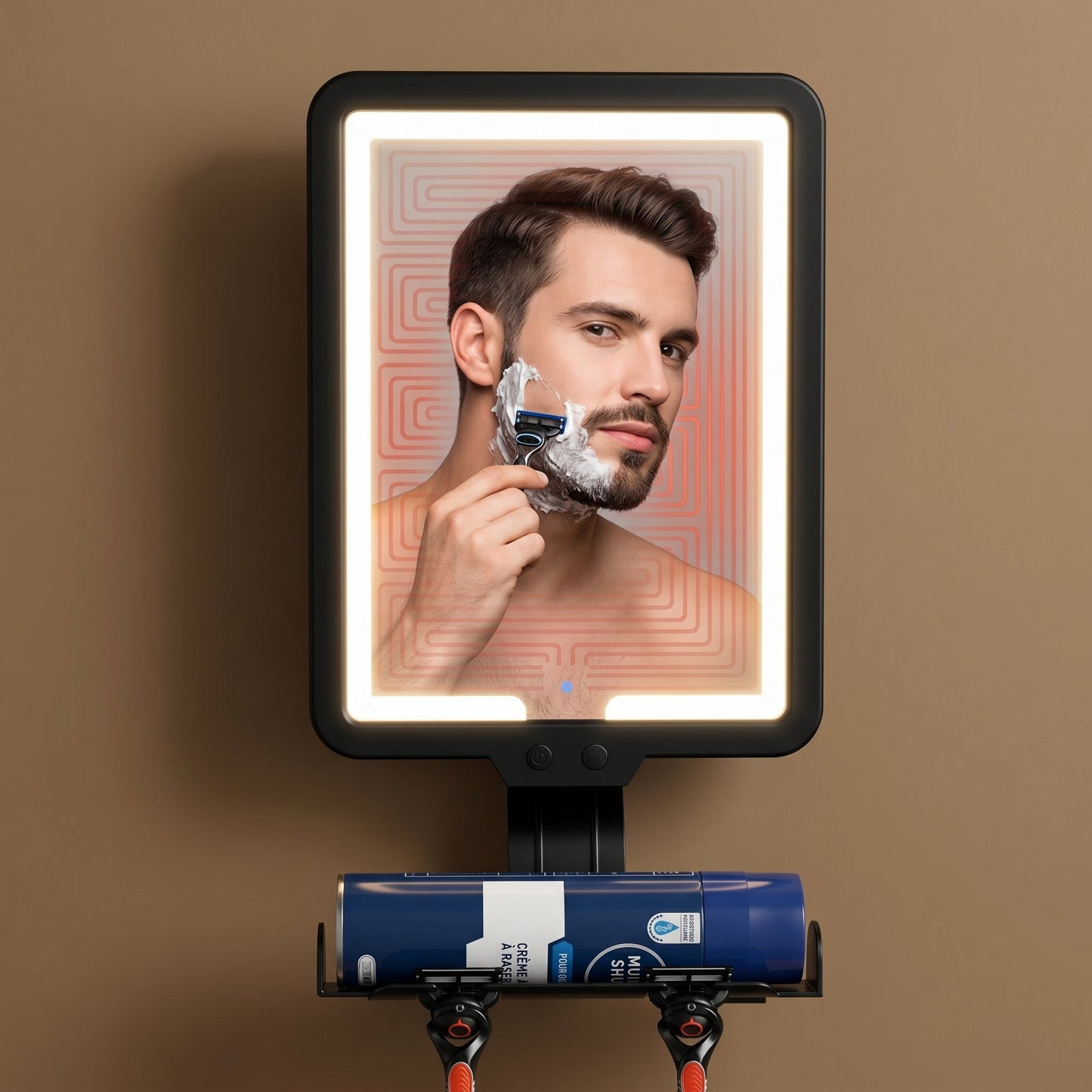 Clarène – Miroir LED Anti-Buée Mural pour Douche et Rasage