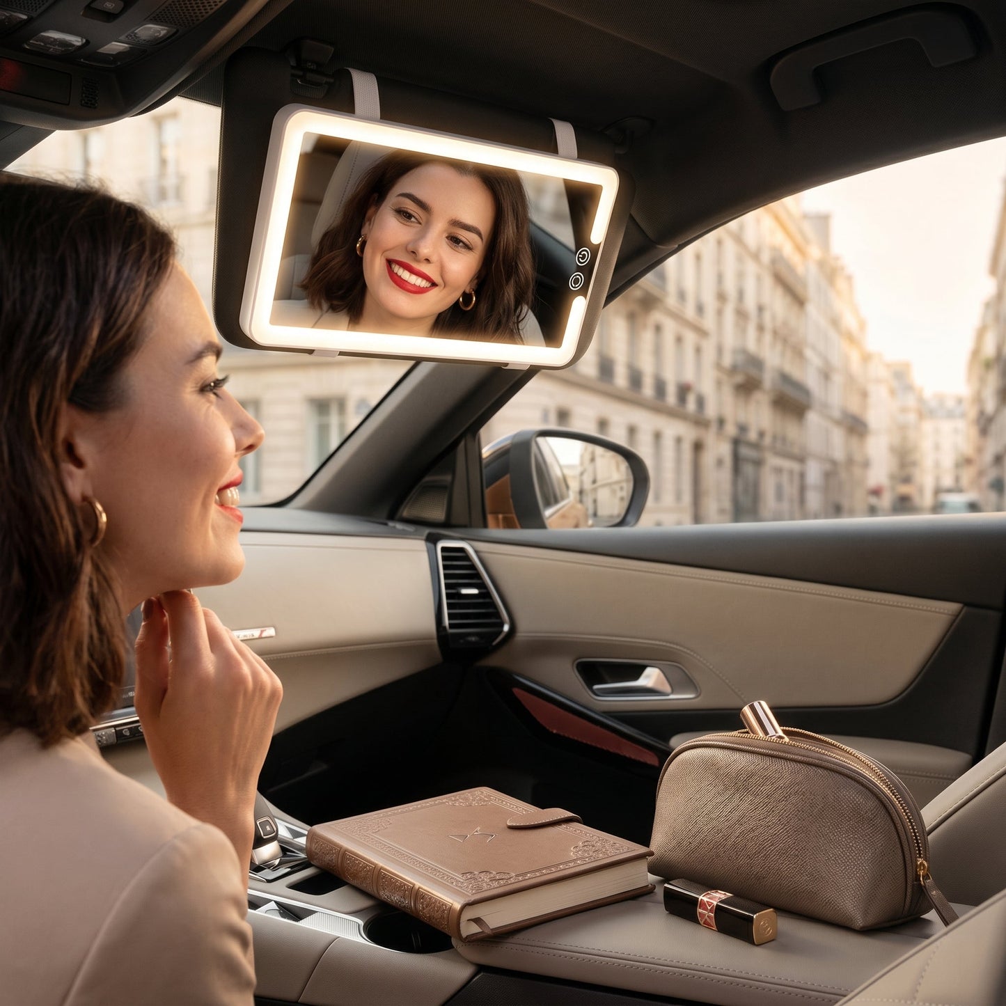 Visorée – Miroir Maquillage Voiture LED