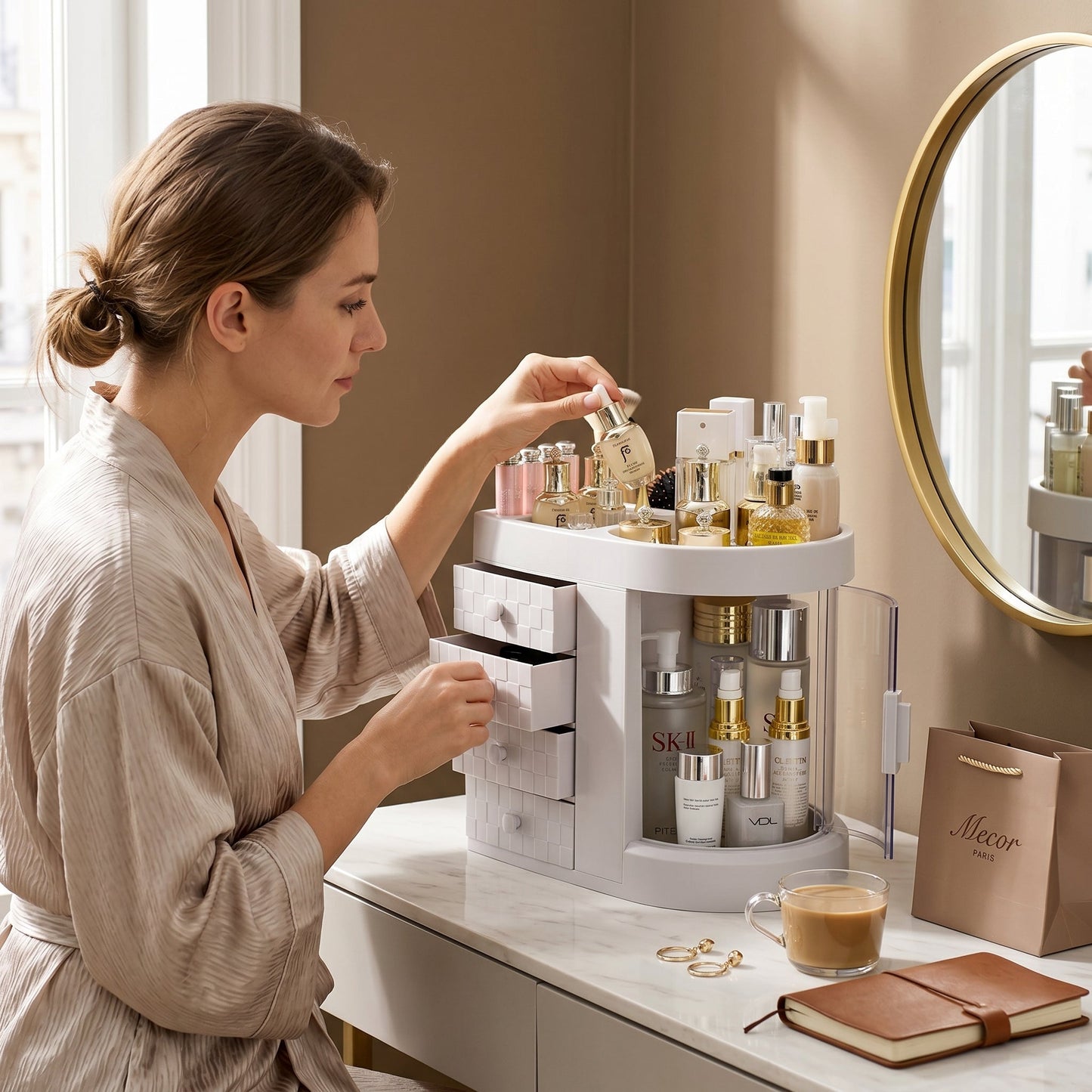 Velorie – Organisateur Maquillage Boîte de Rangement Cosmétiques