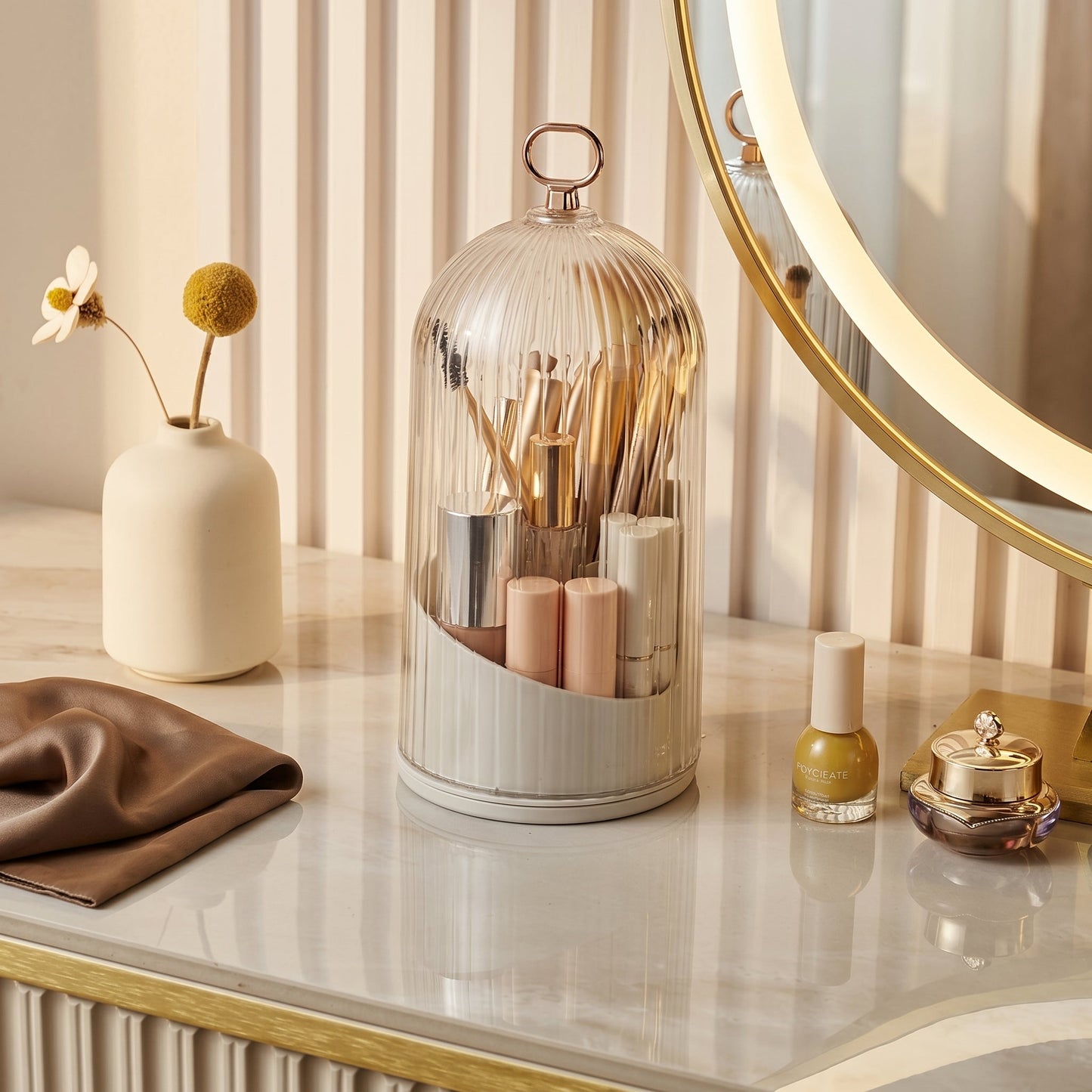 Clochère – Organisateur Maquillage Rotatif sous Cloche