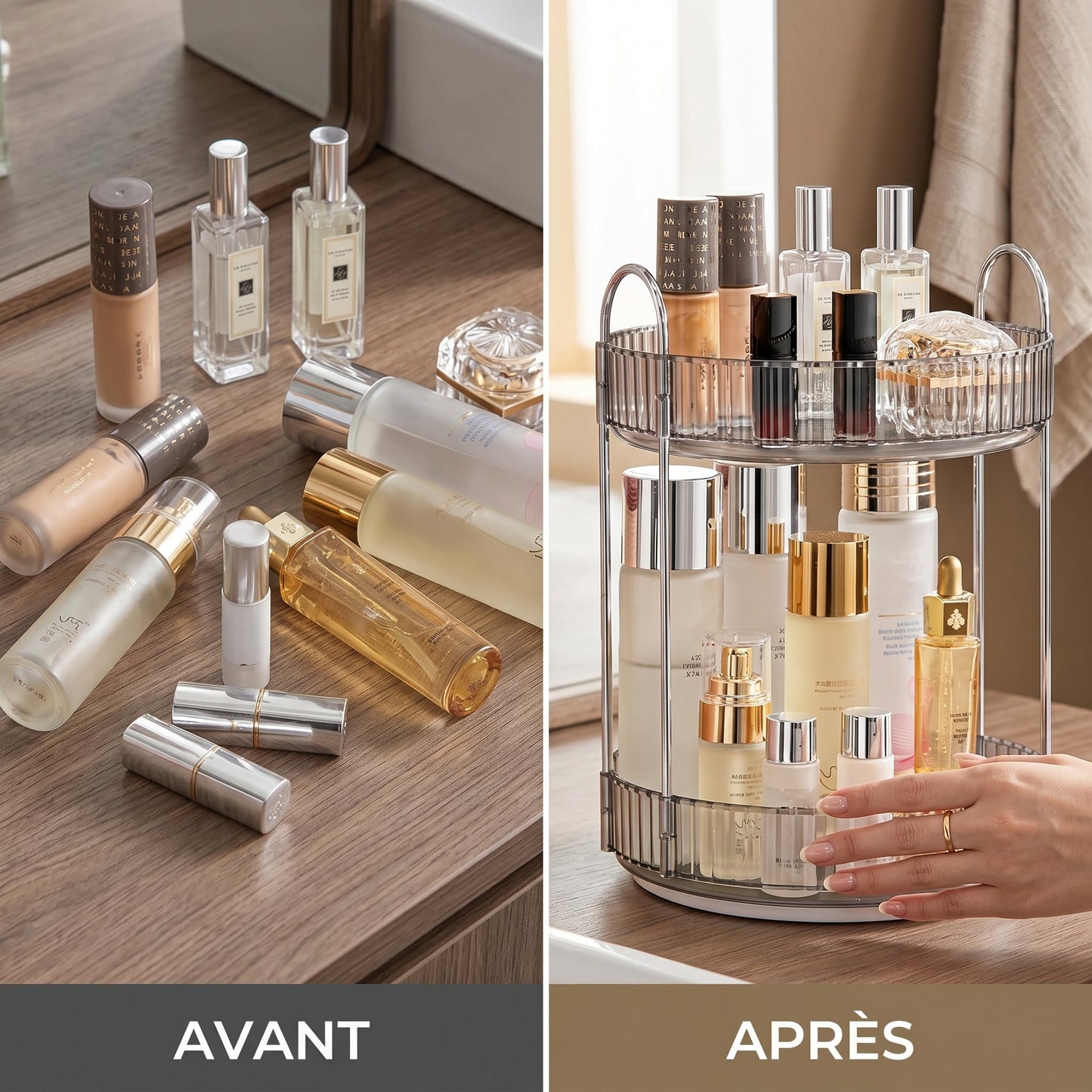 Veluria – Organisateur Maquillage Vanité 2 Niveaux