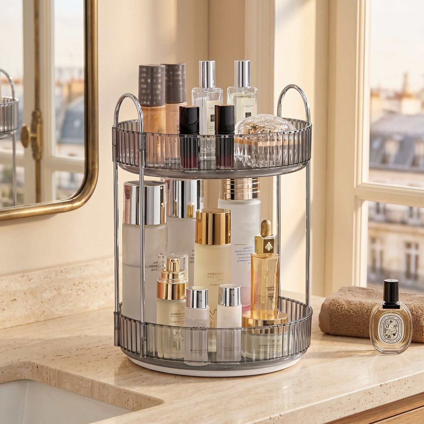 Veluria – Organisateur Maquillage Vanité 2 Niveaux