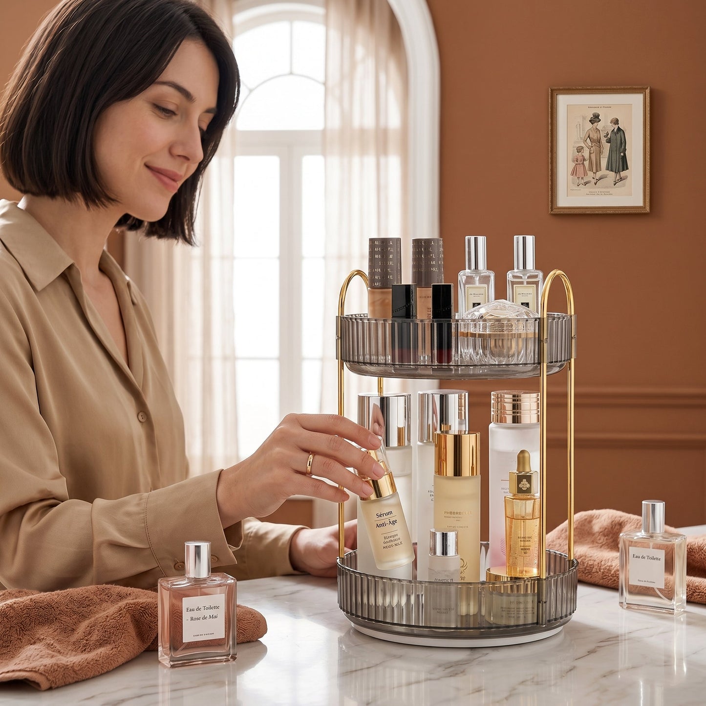 Veluria – Organisateur Maquillage Vanité 2 Niveaux