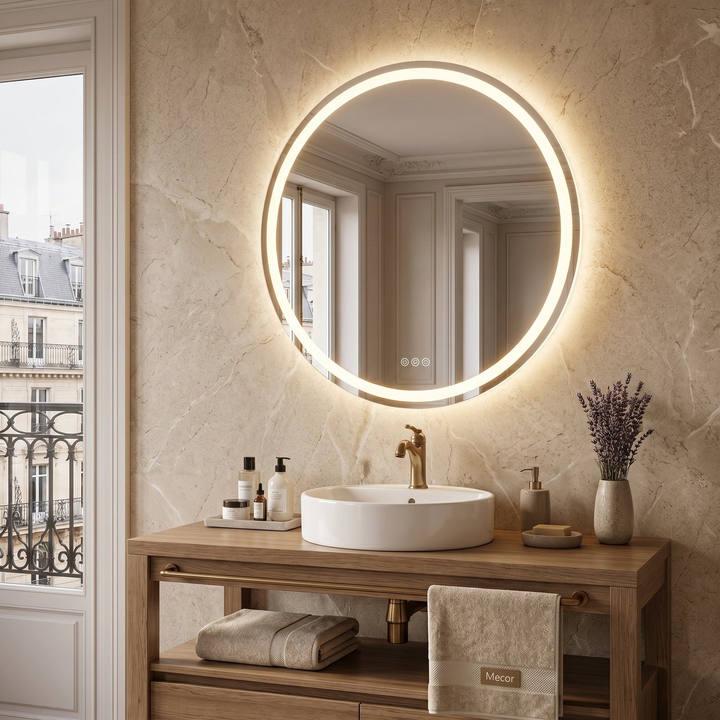 Lumivara – Miroir LED Rond Salle de Bain