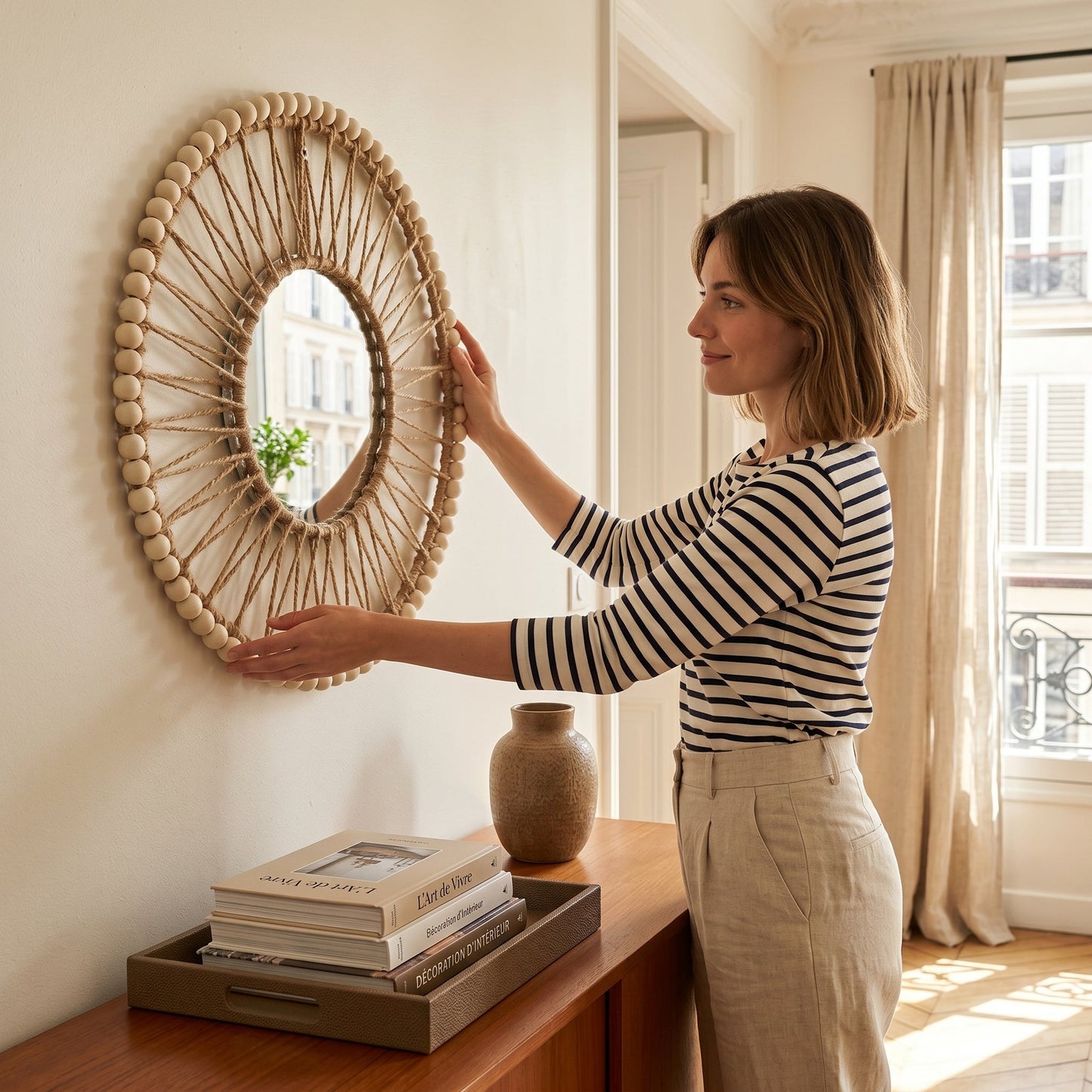 Valéa – Miroir Mural Décoratif Tressé
