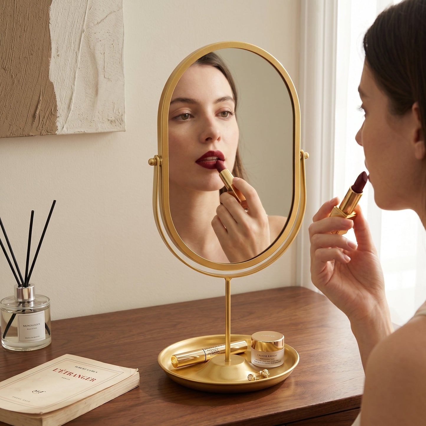 Aurorève – Miroir Coiffeuse Ovale Rotatif