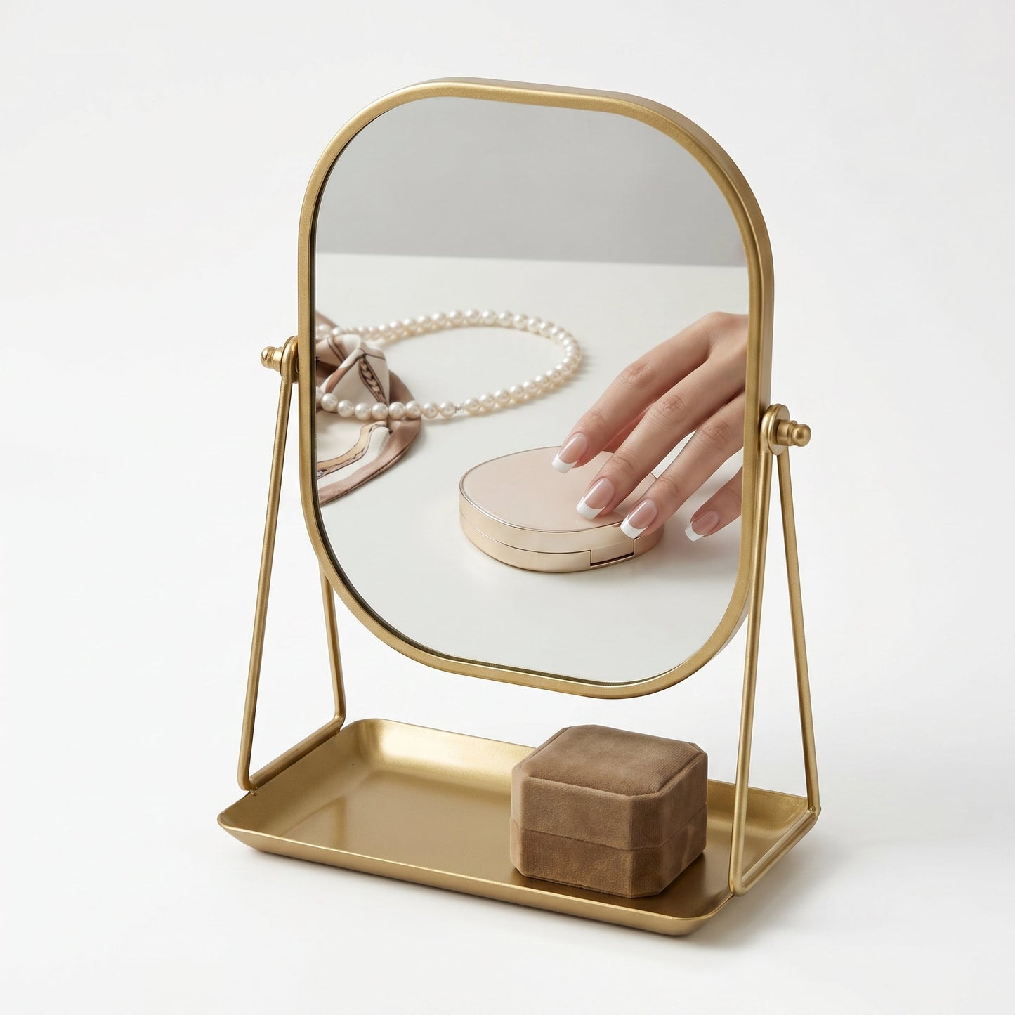 Miralune – Miroir Coiffeuse Doré Rétro