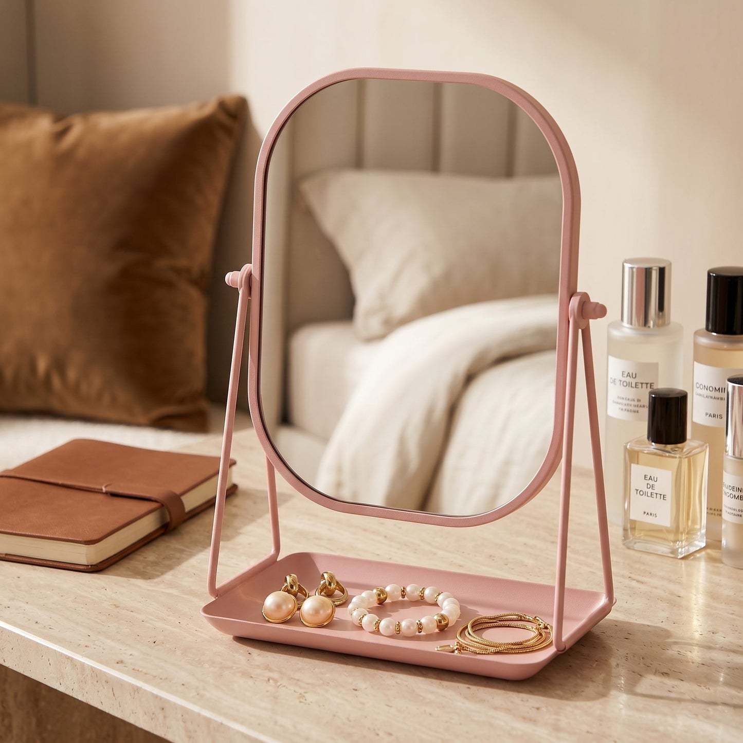 Miralune – Miroir Coiffeuse Doré Rétro