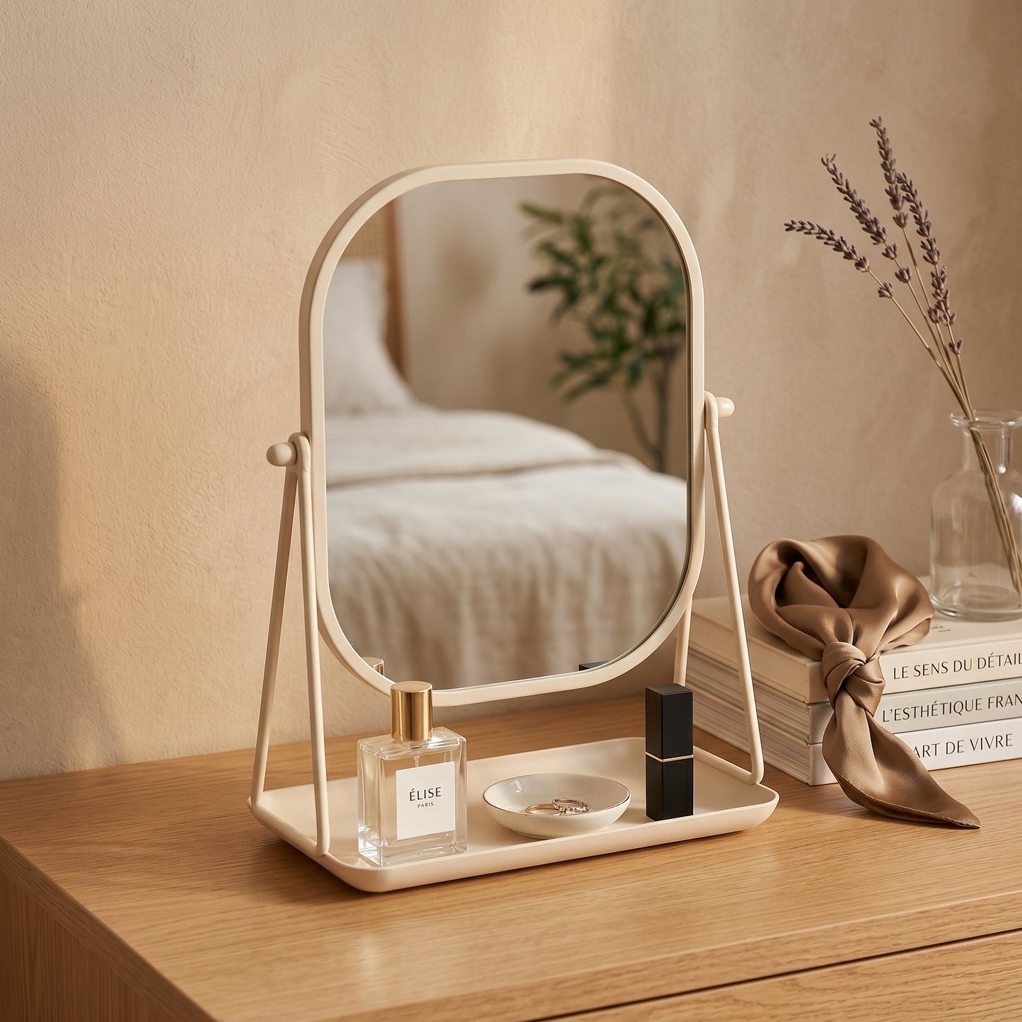 Miralune – Miroir Coiffeuse Doré Rétro