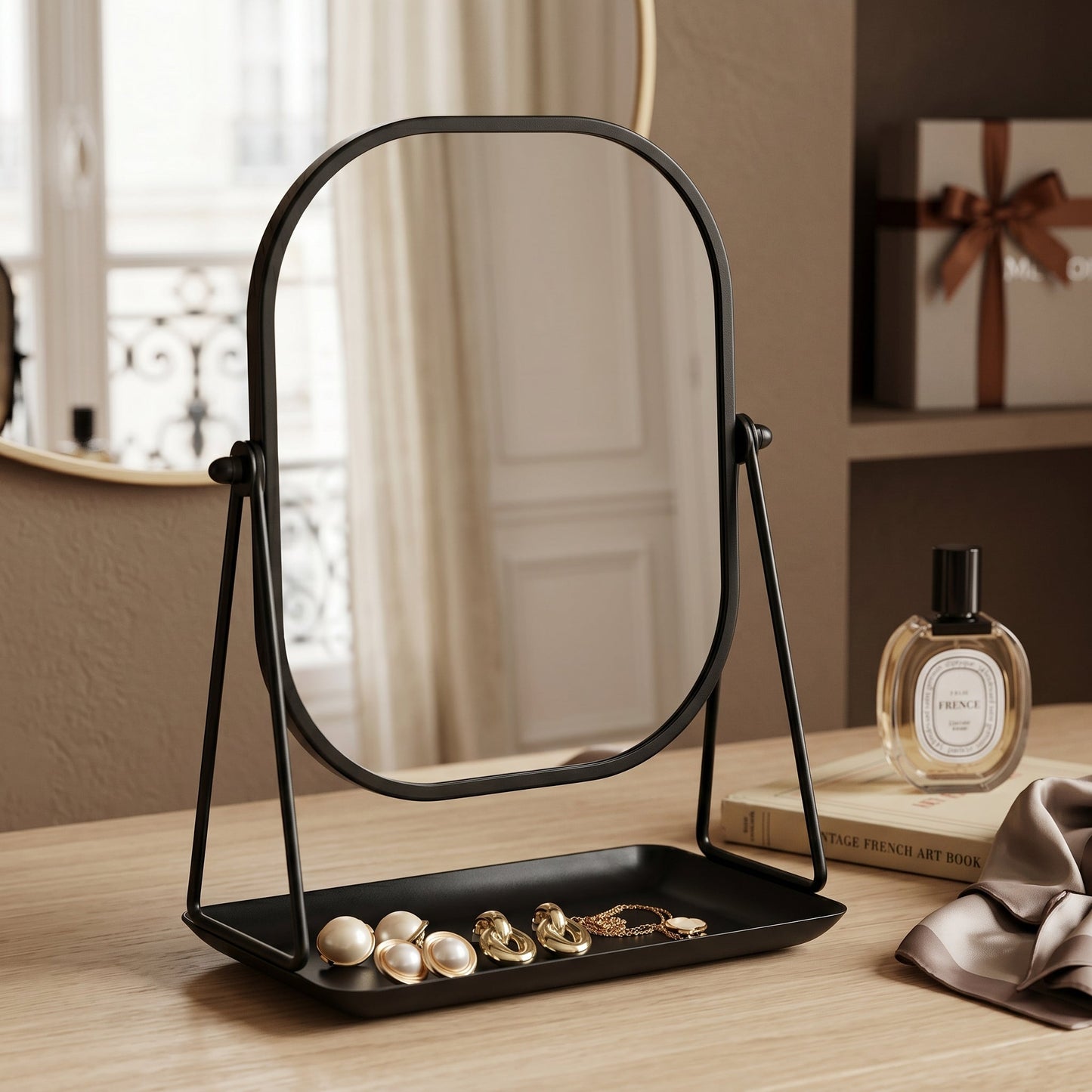 Miralune – Miroir Coiffeuse Doré Rétro
