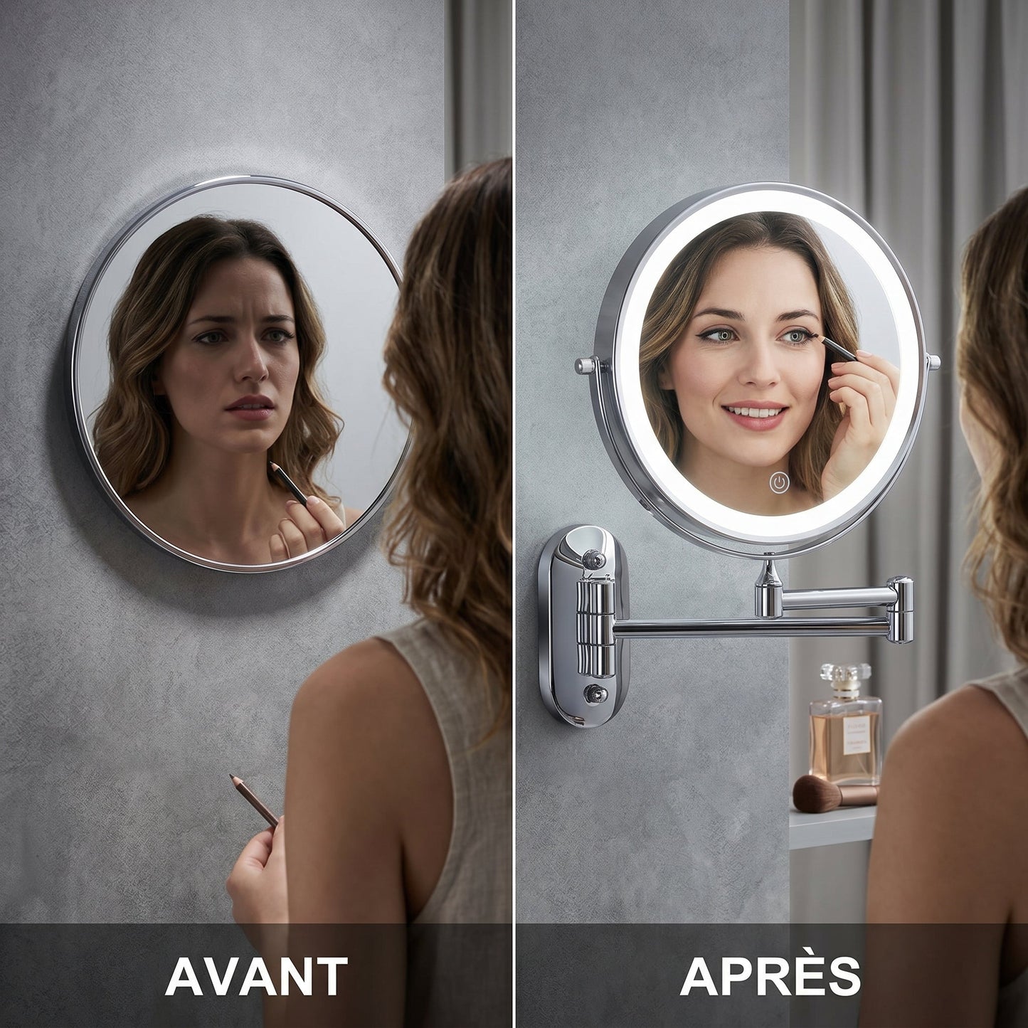 Lumivara – Miroir Grossissant Lumineux LED Mural