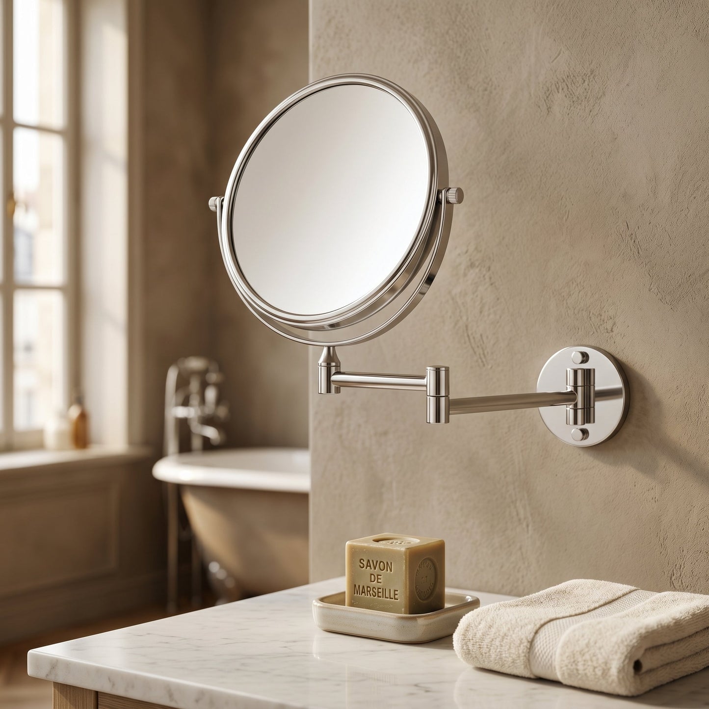 Miravèle – Miroir Maquillage Mural Double Face Grossissant