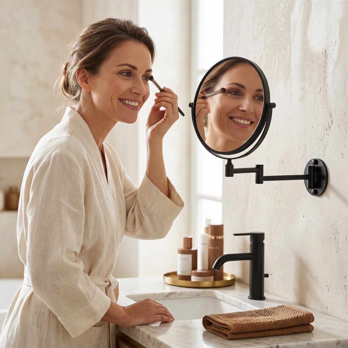 Miravèle – Miroir Maquillage Mural Double Face Grossissant