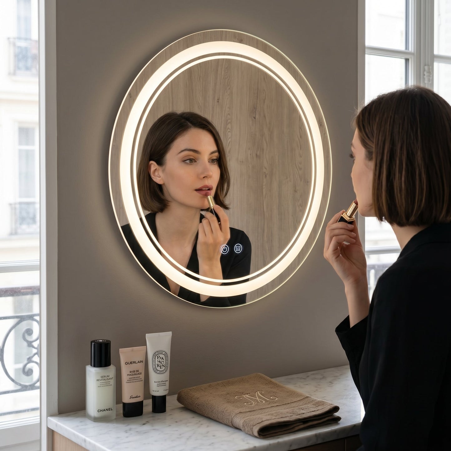 Circléa – Miroir LED Rond Mural Anti-Buée
