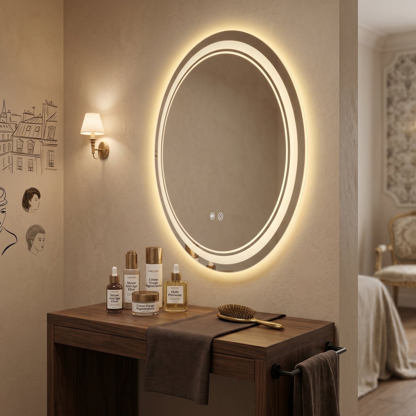 Circléa – Miroir LED Rond Mural Anti-Buée