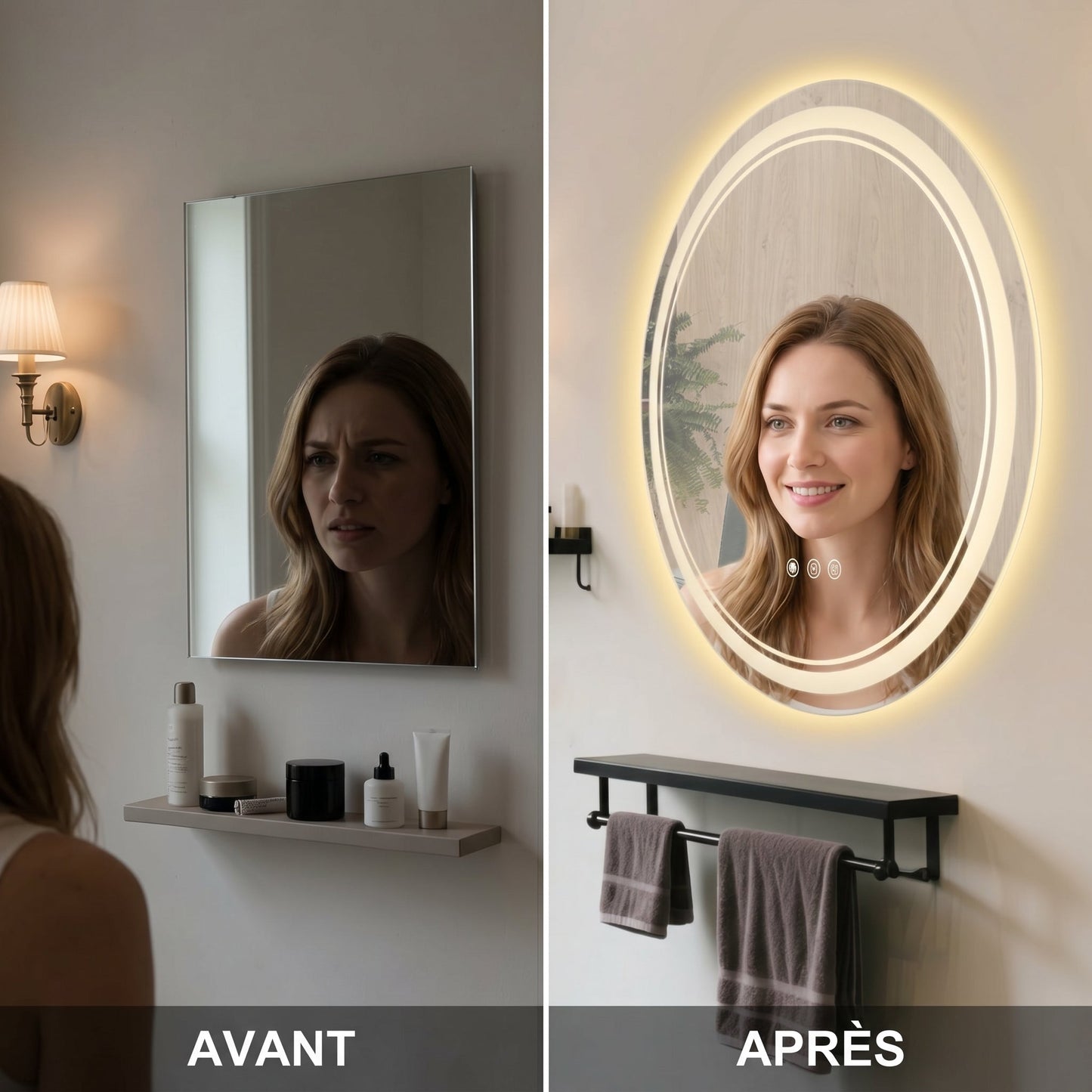 Circléa – Miroir LED Rond Mural Anti-Buée