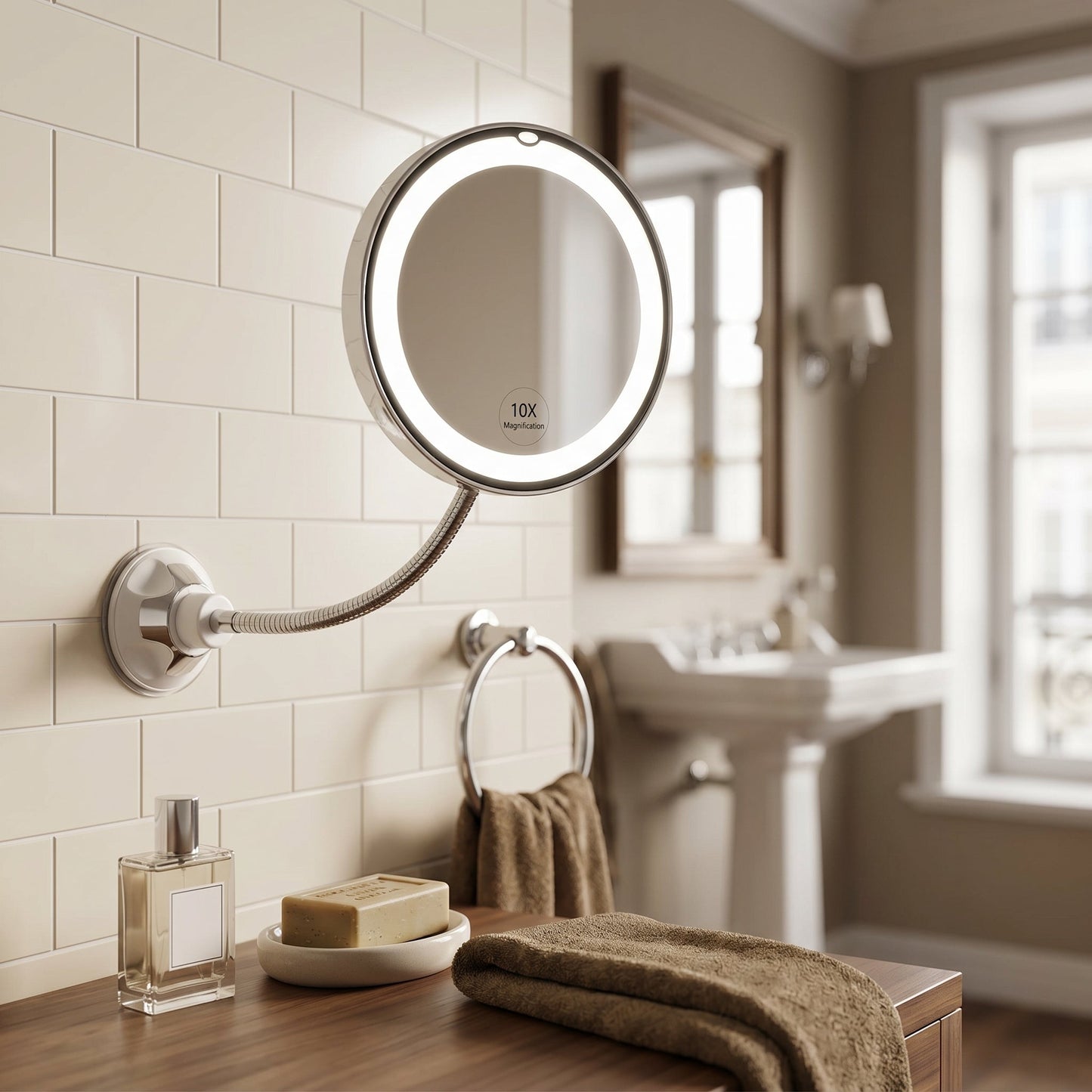 Clarévo – Miroir Grossissant LED à Ventouse