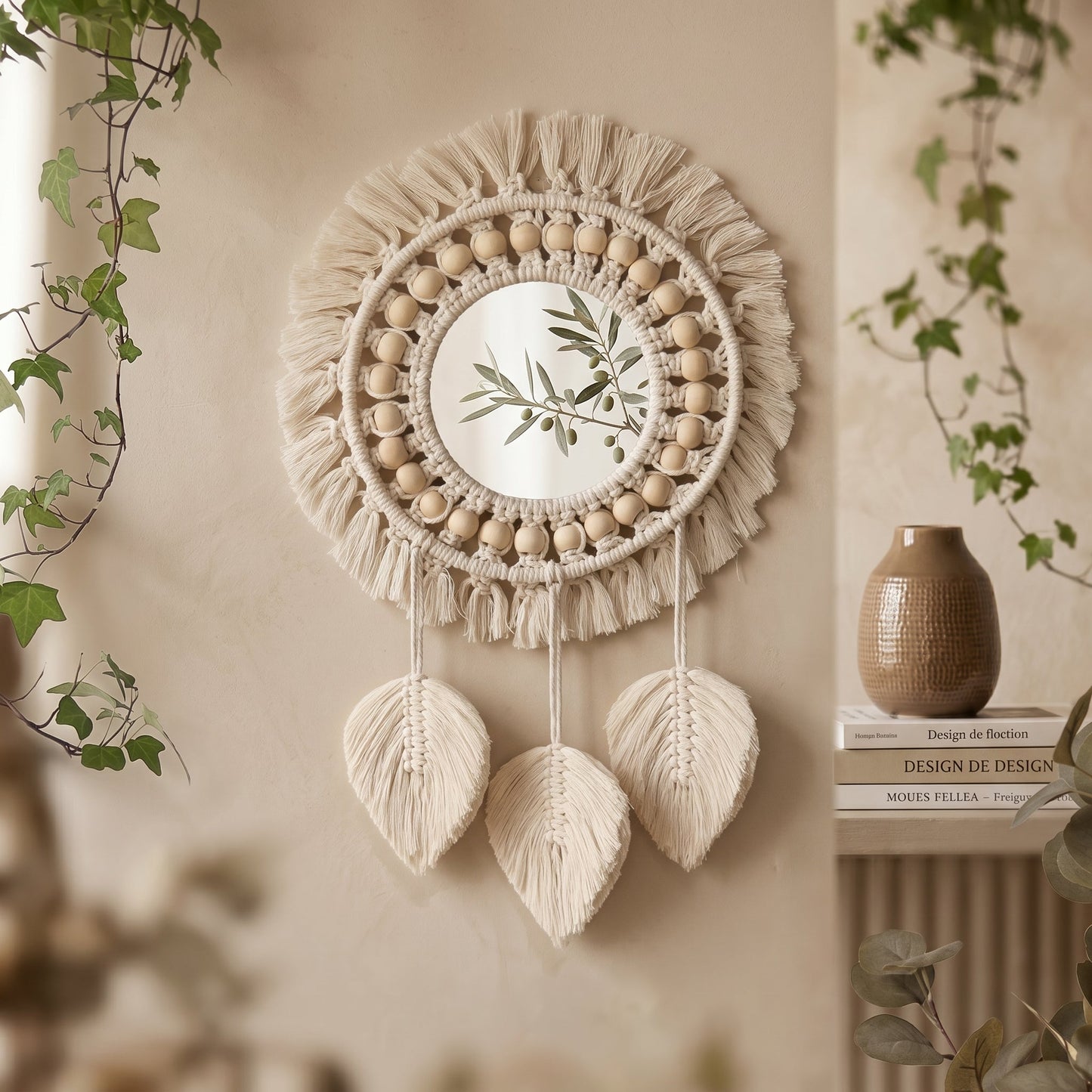 Bohriva – Miroir Mural Macramé Bohème