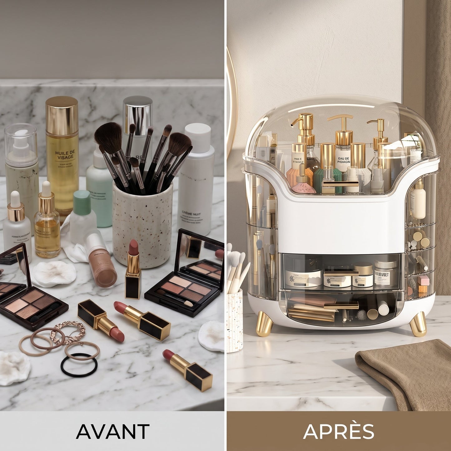 Glorvex – Organisateur Maquillage Boîte de Rangement Cosmétiques
