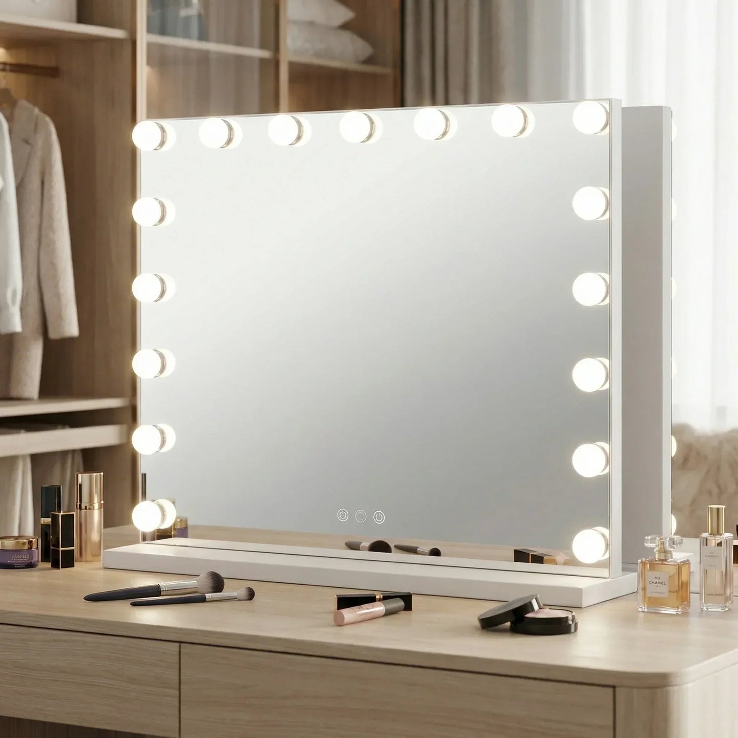 Miroir de Maquillage Hollywood Mecor Blanc