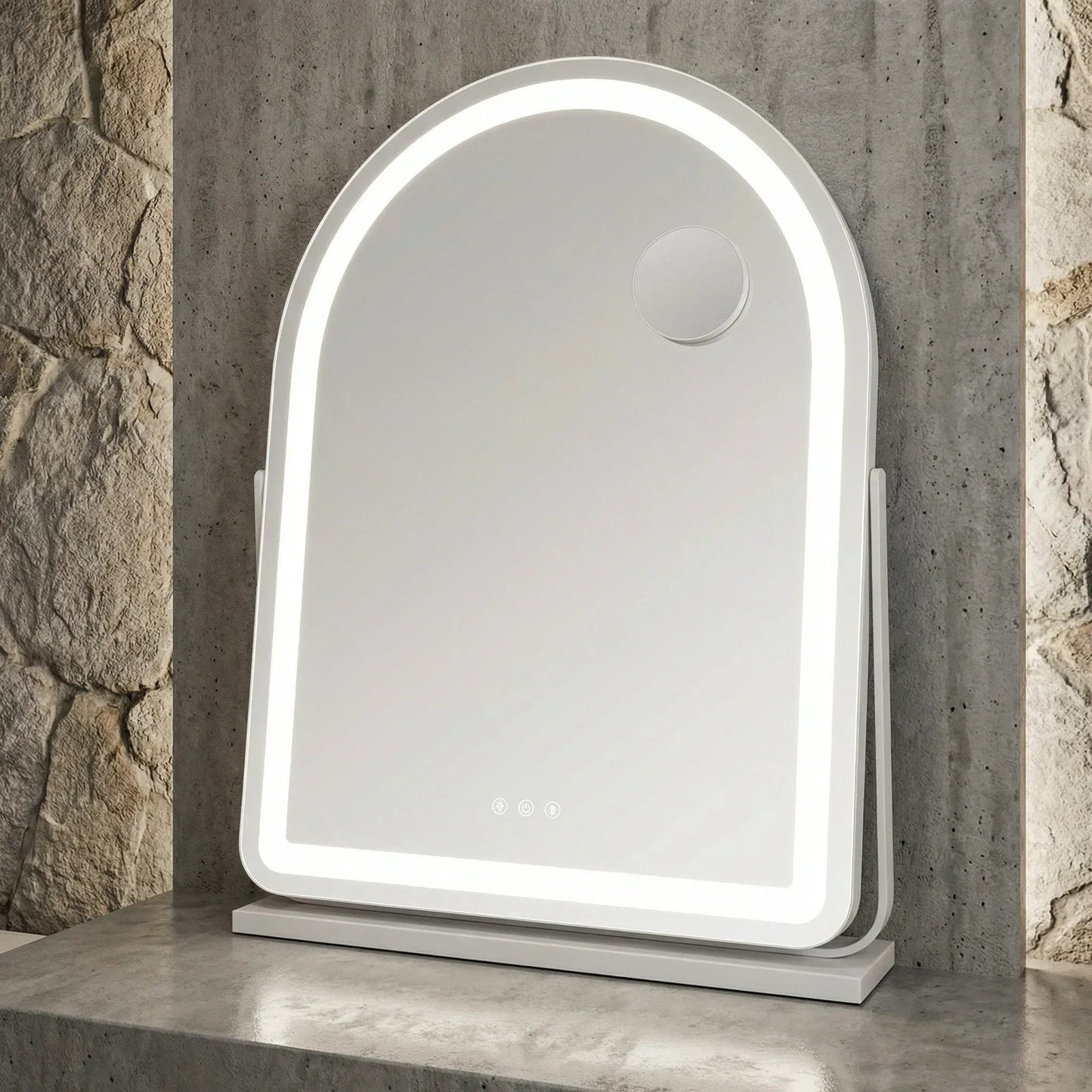 ArcLume - Miroir Arqué LED pour Studio Professionnel