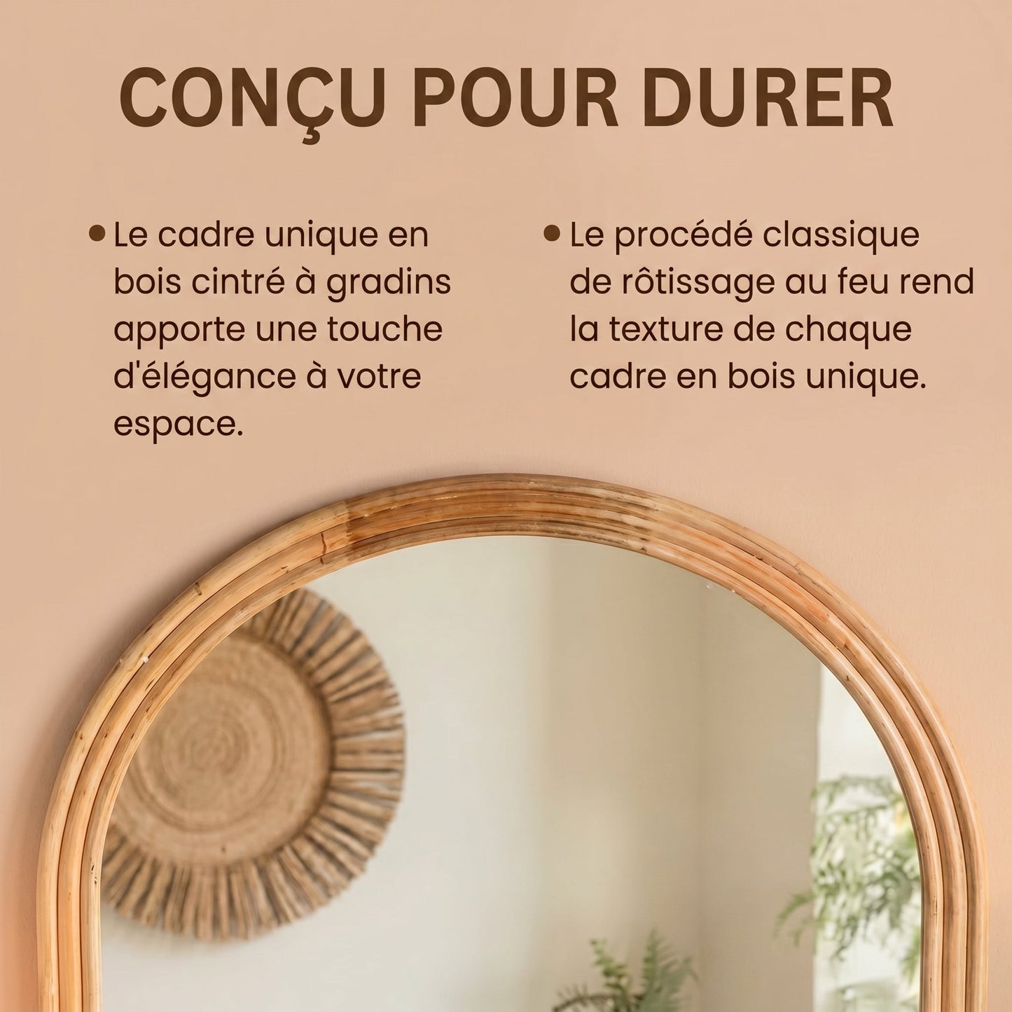 Arcelyne – Miroir Pleine Longueur Arche en Bois Massif