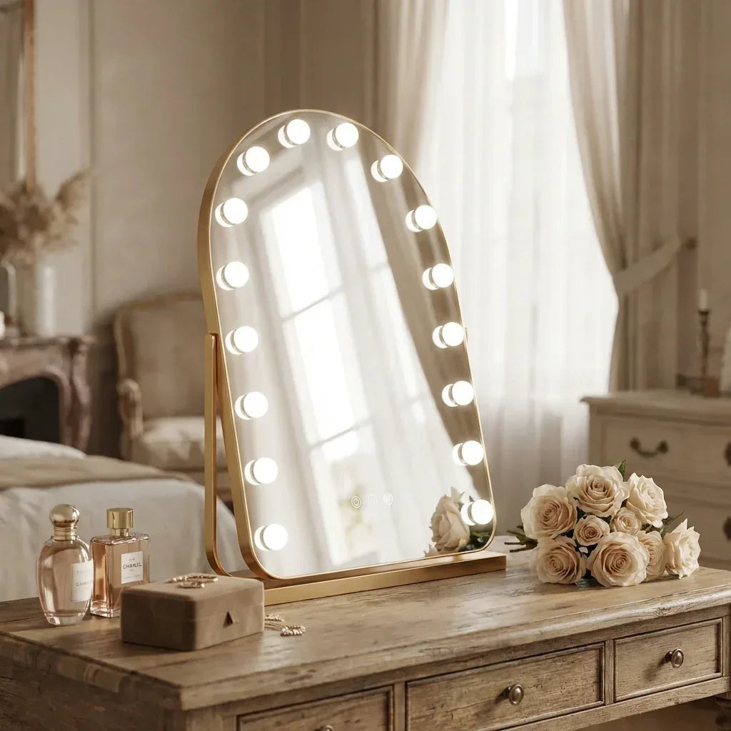 LumiArc Miroir LED Doré