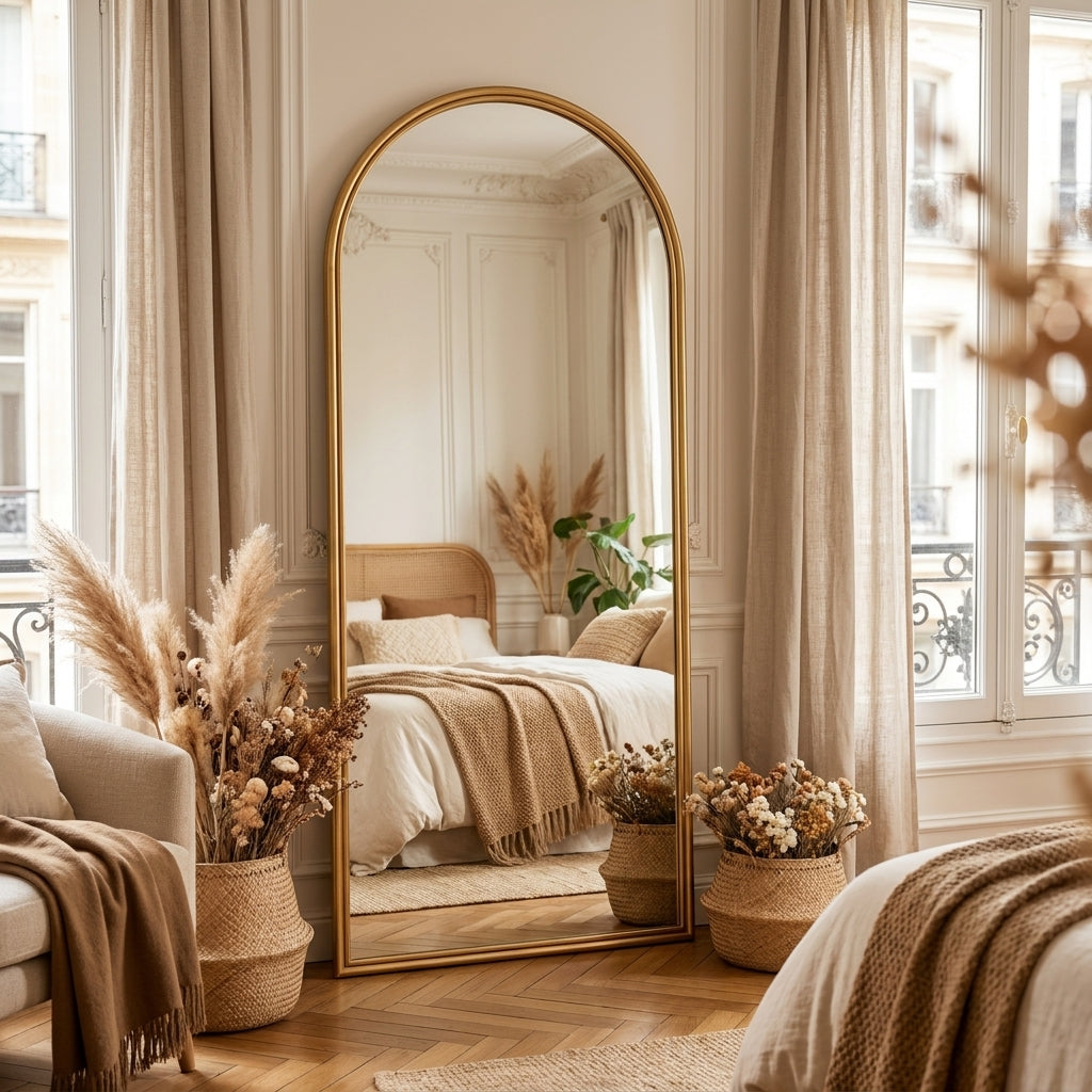 Arcelyne – Miroir Pleine Longueur Arche en Bois Massif