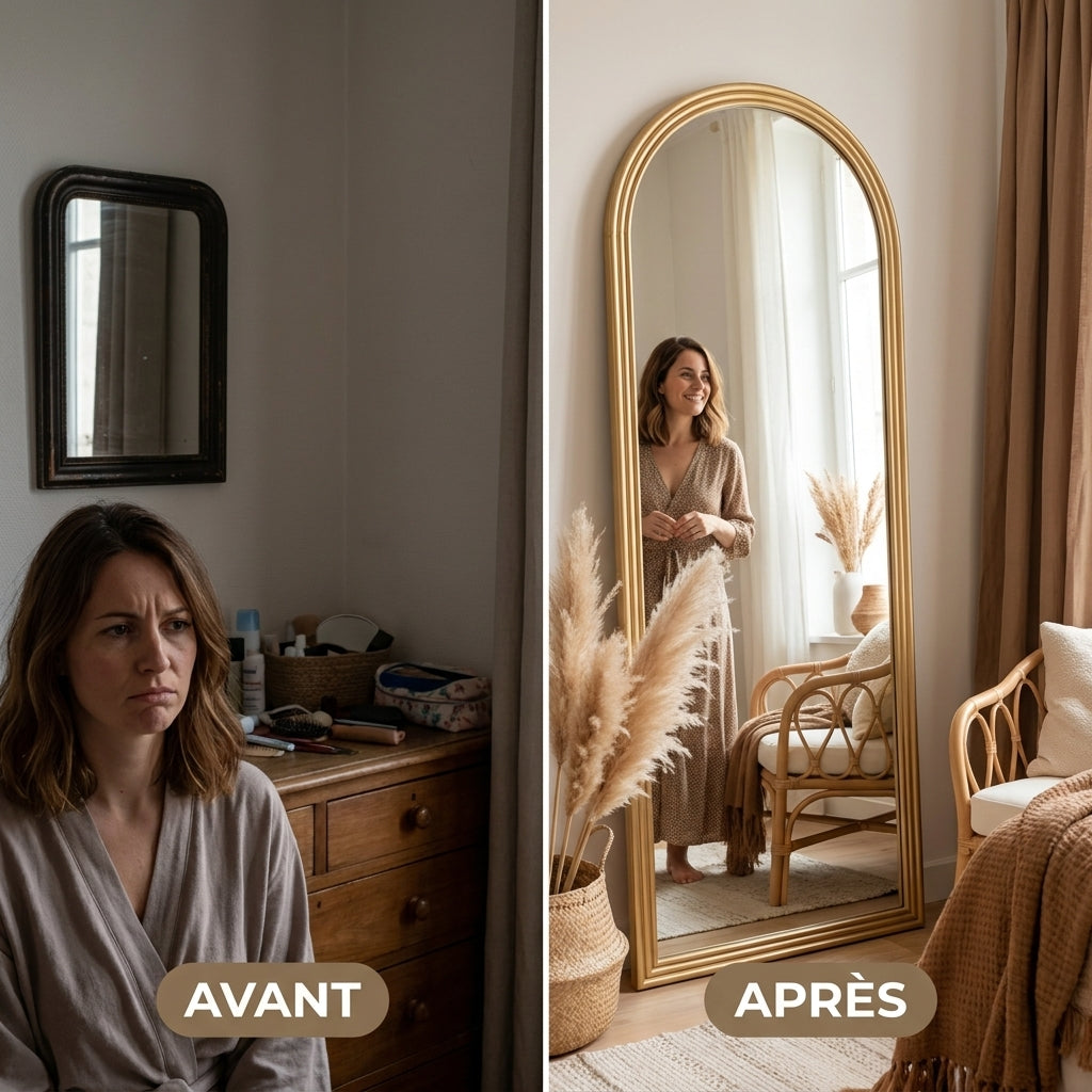 Arcelyne – Miroir Pleine Longueur Arche en Bois Massif